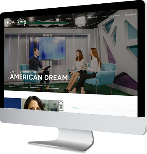 Preview of American Dream real estate website displayed on a desktop computer monitor